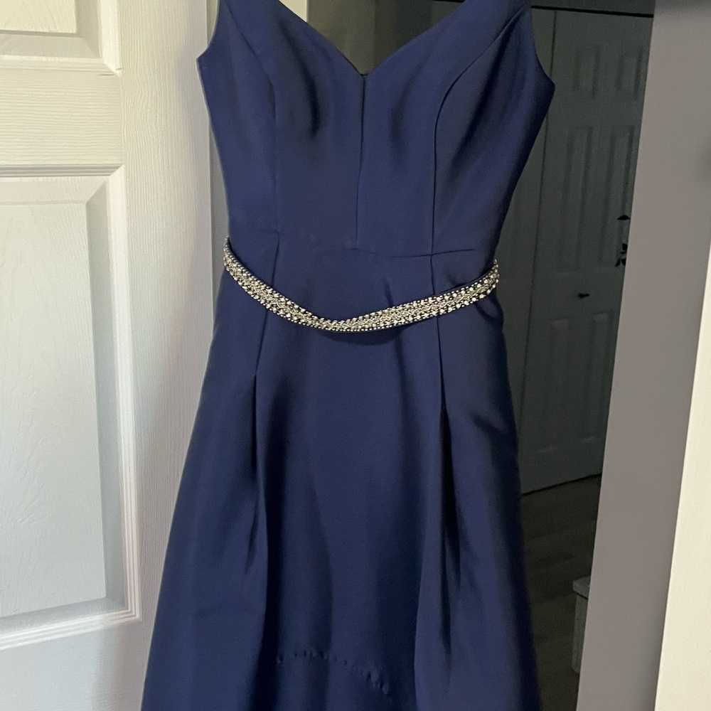 Ever New Blue A-line Dress with Sweetheart Neckline for Wedding